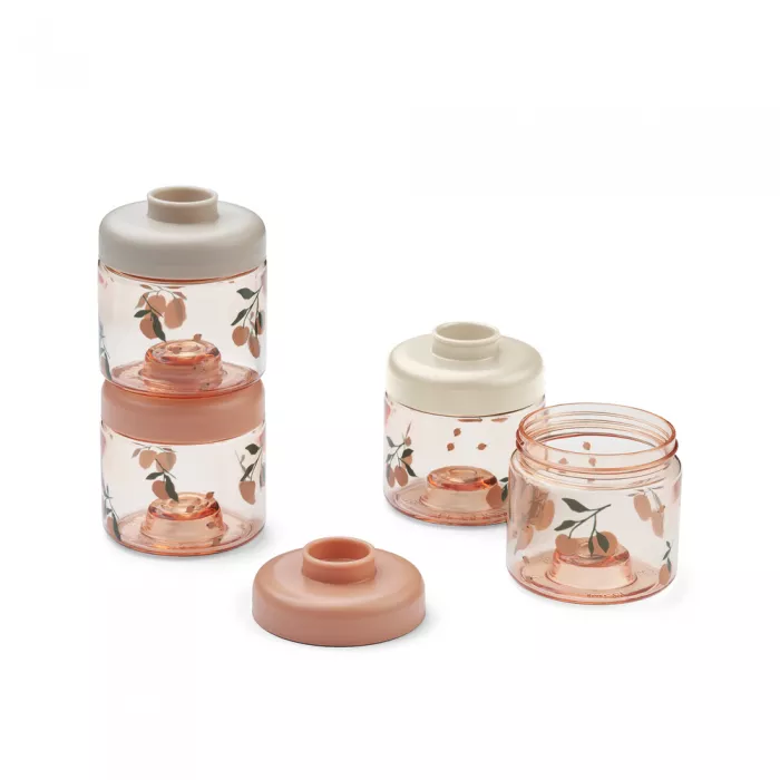 Recipiente stivuibile pentru mancarea bebelusulu Dominique - Peach / Sea shell - Liewood