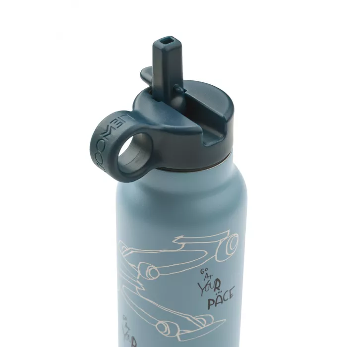 Sticla termos din otel inoxidabil Falk - 350 ml - Race Cars / Beach Blue - Liewood