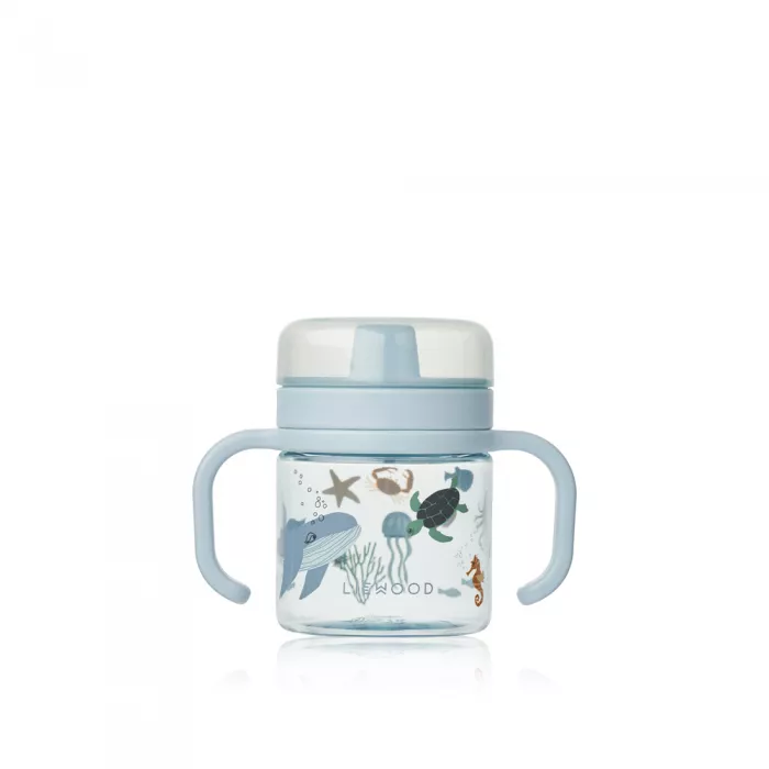 Cana cu cioc din tritan pentru bebelusi - Kylo - Sea creature / Sandy - Liewood 
