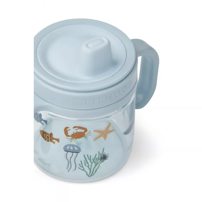 Cana cu cioc din tritan pentru bebelusi - Kylo - Sea creature / Sandy - Liewood 