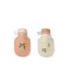 Recipient din silicon pentru smoothie Lizzie - Set 2 buc - Peach / Sea shell - Liewood