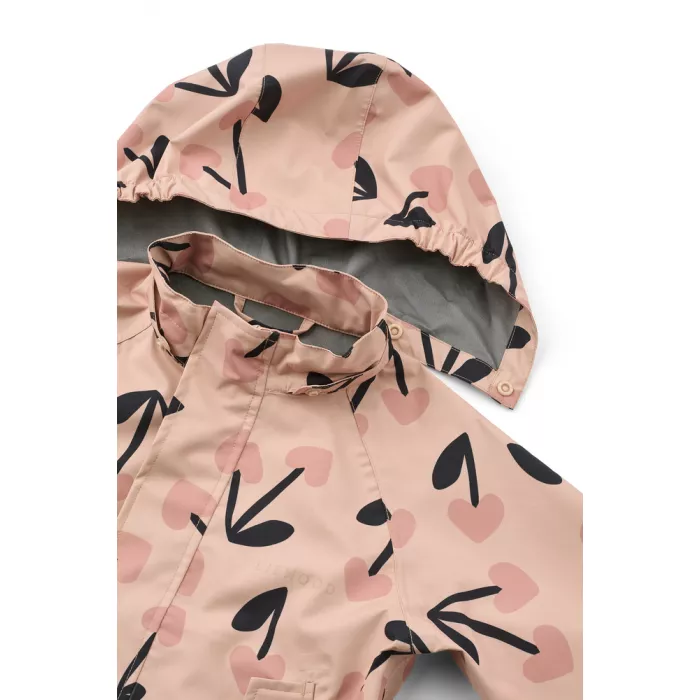 Costum impermeabil pentru ploaie - Pedia - Mega Cherry Heart/ Rosey mix - Liewood