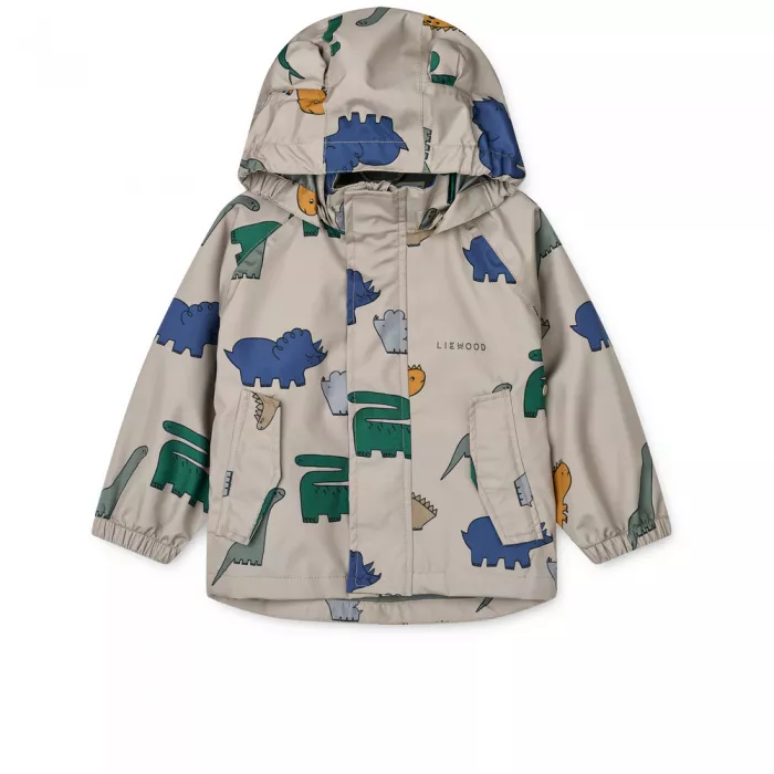 Costum impermeabil pentru ploaie - Manu - Dinosaurs / Mist - Liewood