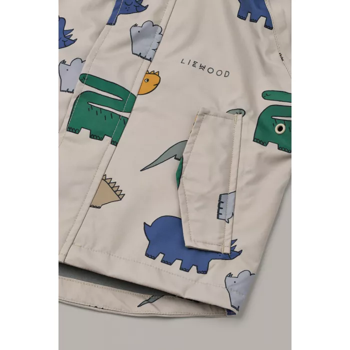 Costum impermeabil pentru ploaie - Manu - Dinosaurs / Mist - Liewood