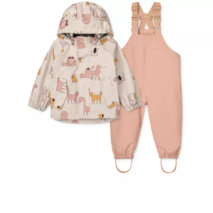 Costum impermeabil pentru ploaie - Manu - Cats and Dogs / Sandy - Liewood