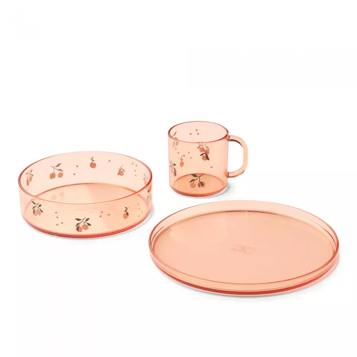 Set pentru masa copilului din tritan Siva - Peach / Sea shell - Liewood