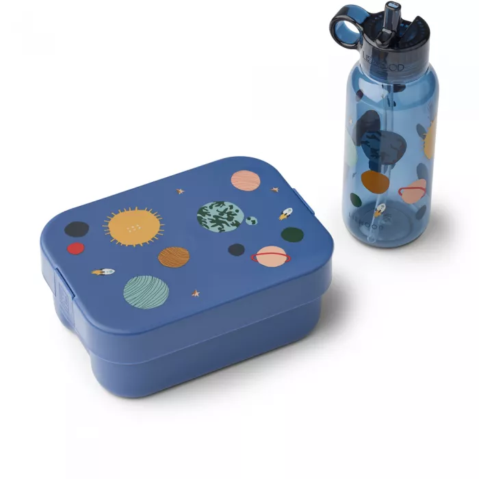 Set pentru pranz Chelsey - caserola si sticla - Universe / Classic Navy - Liewood