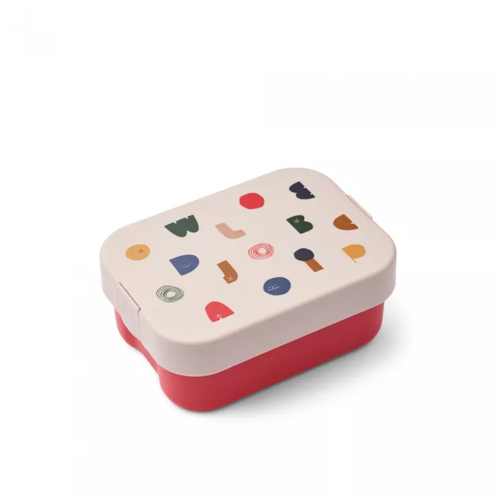 Caserola compartimentata din tritan Kamil cu capac de silicon - Characters / Sandy - LIEWOOD