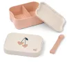 Caserola compartimentata din tritan Kamil cu capac de silicon - Sweetheart / Sandy - LIEWOOD
