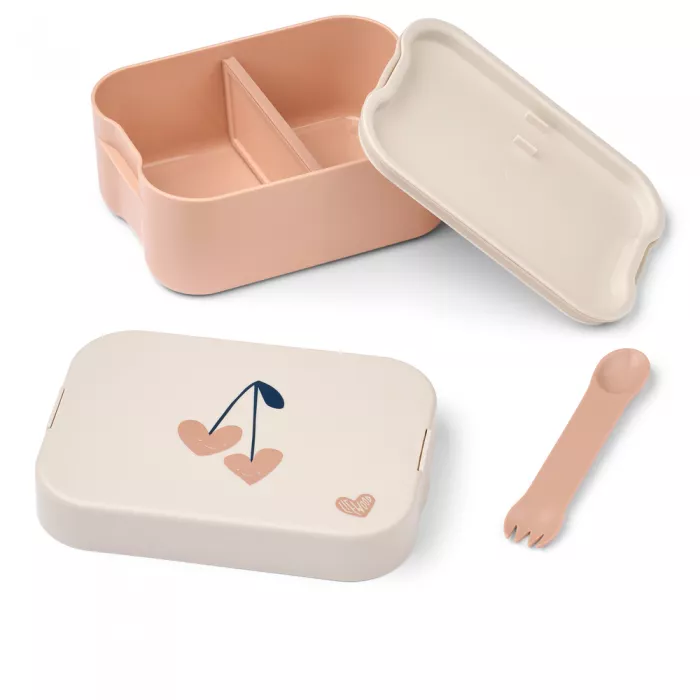 Caserola compartimentata din tritan Kamil cu capac de silicon - Sweetheart / Sandy - LIEWOOD