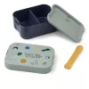 Caserola compartimentata din tritan Kamil cu capac de silicon - Play / Dusty Peppermint - LIEWOOD