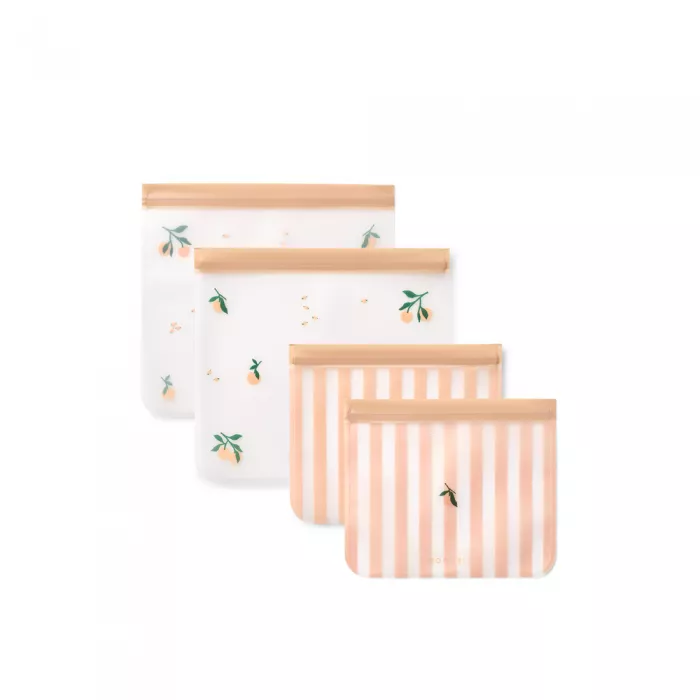Punga reutilizabila pentru calatorie - set 4 bucati - Rebus - Peach / Sea shell - Liewood