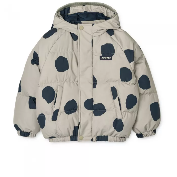 Jacheta de iarna cu umplutura din puf si pene de gasca - Adelina - Spot dots / Mist - Liewood
