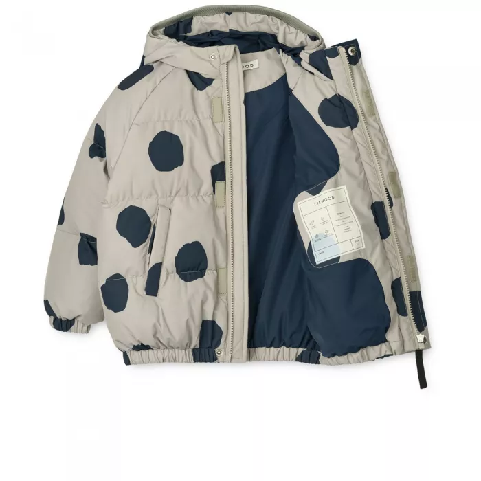 Jacheta de iarna cu umplutura din puf si pene de gasca - Adelina - Spot dots / Mist - Liewood