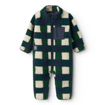 Salopeta din material teddy Nolano - Mega Check / Bright garden - Liewood