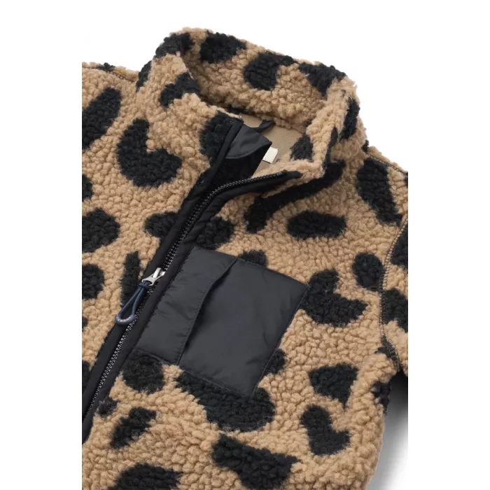 Salopeta din material teddy Nolano - Mega leo / Oat mix - Liewood