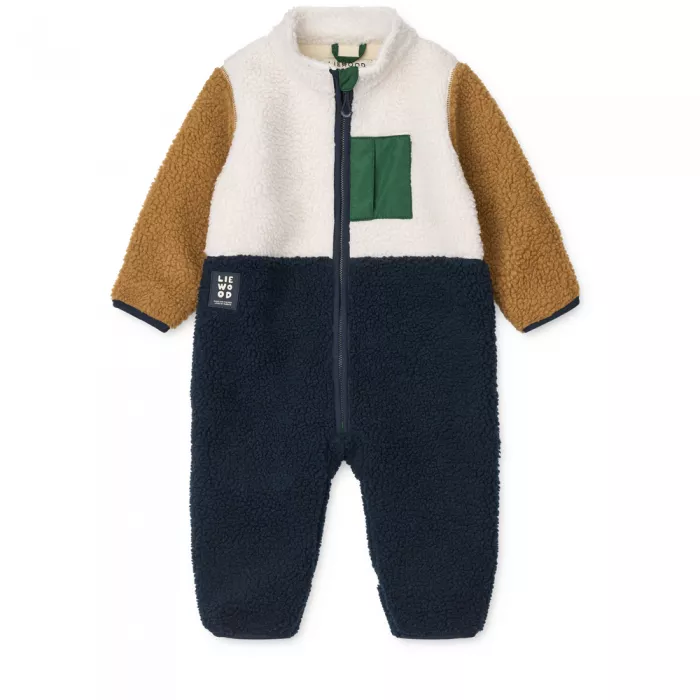 Salopeta din material teddy Nolano - Classic navy multi mix - Liewood