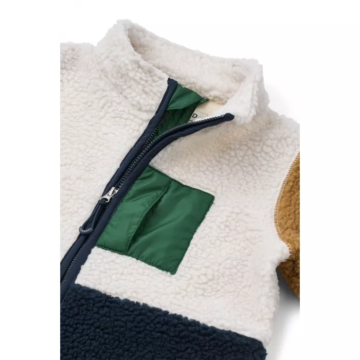 Salopeta din material teddy Nolano - Classic navy multi mix - Liewood