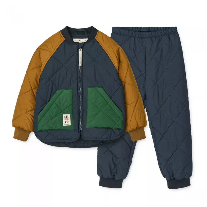 Costum termo pentru copii - Zella - Classic navy multi mix - Liewood