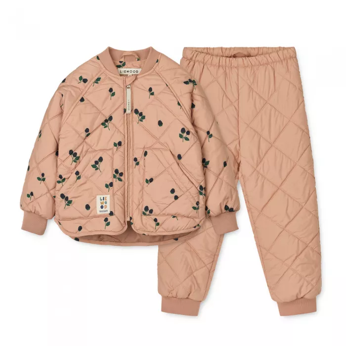 Costum termo pentru copii - Zella - Berry / Pale tuscany / Embroidery - Liewood