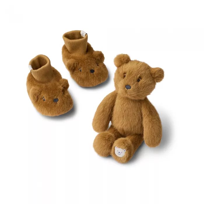Set cadou pentru bebelusi Basim Bear Baby - Golden caramel - Liewood