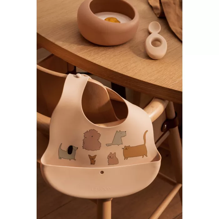 Bol cu lingurita din silicon pentru masa copilului - Tuscany Rose/ Blossom - Liewood