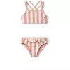 Costum de baie cu doua piese Belle - Coral blush / creme de la creme stripe - Liewood
