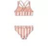 Costum de baie cu doua piese Belle - Coral blush / creme de la creme stripe - Liewood
