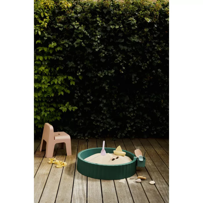 Cutie pentru nisip cu capac Saul - Garden green / Sandy - Liewood