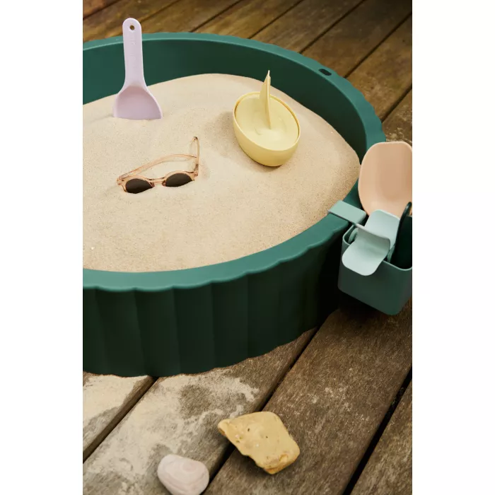 Cutie pentru nisip cu capac Saul - Garden green / Sandy - Liewood