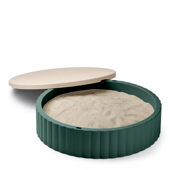 Cutie pentru nisip cu capac Saul - Garden green / Sandy - Liewood