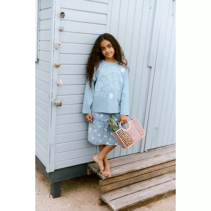 Fusta din denim Dayla - Sweethearts / light blue denim - Liewood