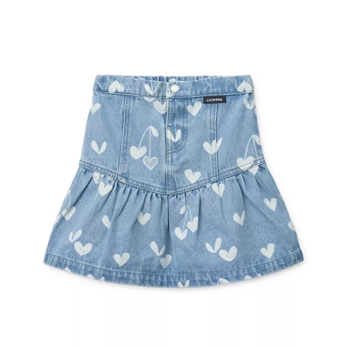 Fusta din denim Dayla - Sweethearts / light blue denim - Liewood