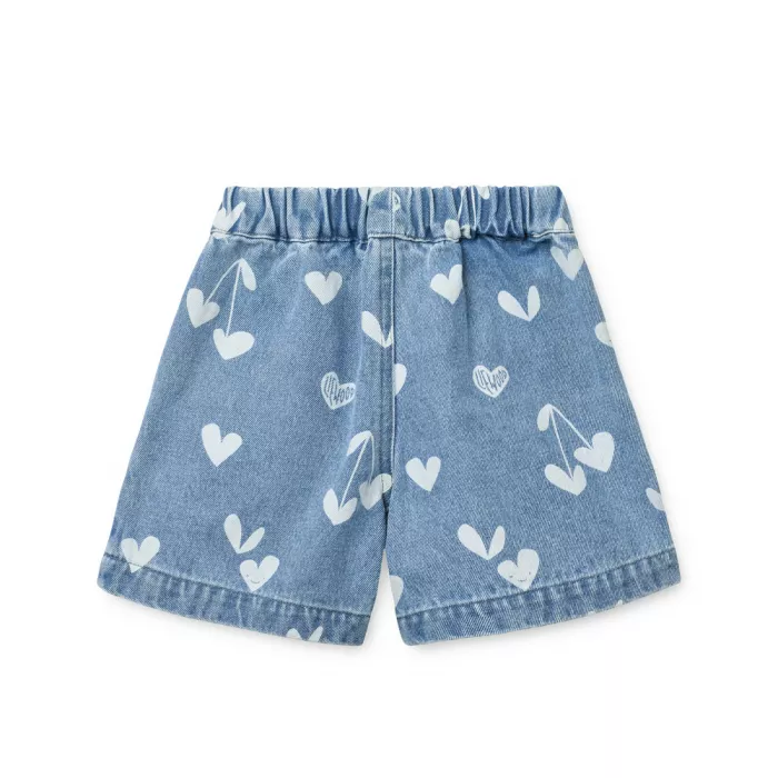 Pantaloni scurti din denim Borrisa - Sweethearts / light blue denim - Liewood