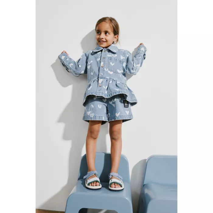 Pantaloni scurti din denim Borrisa - Sweethearts / light blue denim - Liewood
