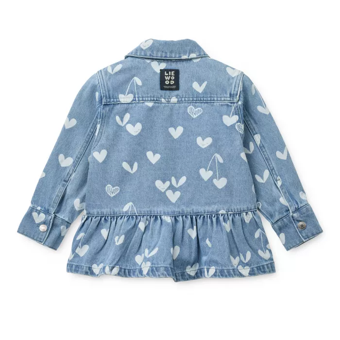 Camasa oversize din denim Kenza - Sweethearts / light blue denim - Liewood