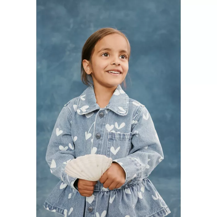 Camasa oversize din denim Kenza - Sweethearts / light blue denim - Liewood