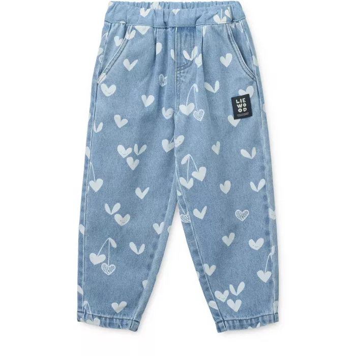Pantaloni denim BORRIS - Sweethearts / light blue denim - Liewood