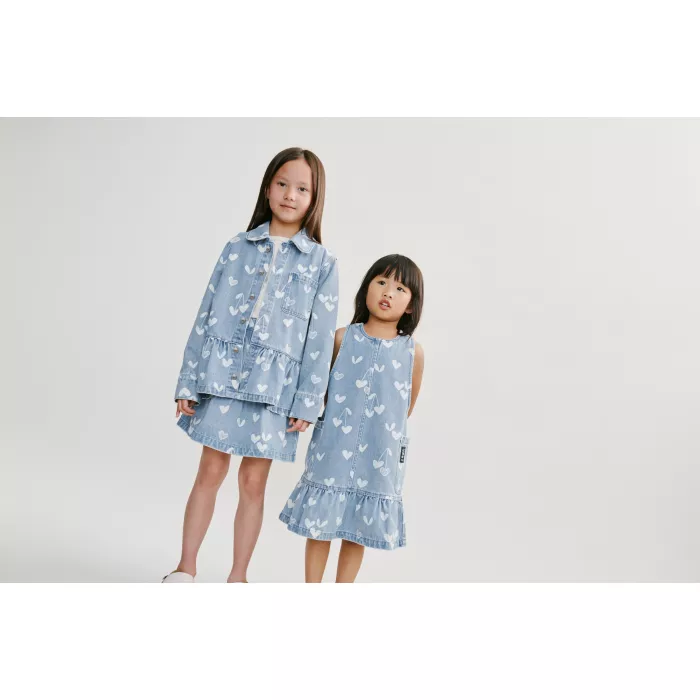 Fusta denim Angelica - Sweethearts / light blue denim - Liewood