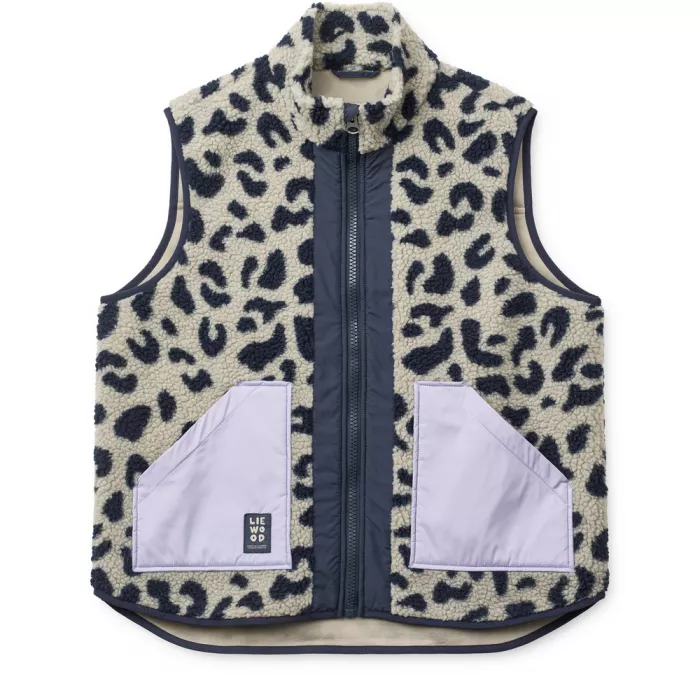 Vesta din material teddy Nilu - Mega leo / Mist mix - Liewood