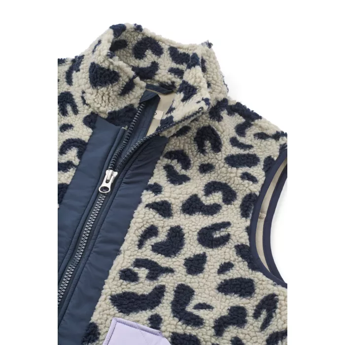 Vesta din material teddy Nilu - Mega leo / Mist mix - Liewood
