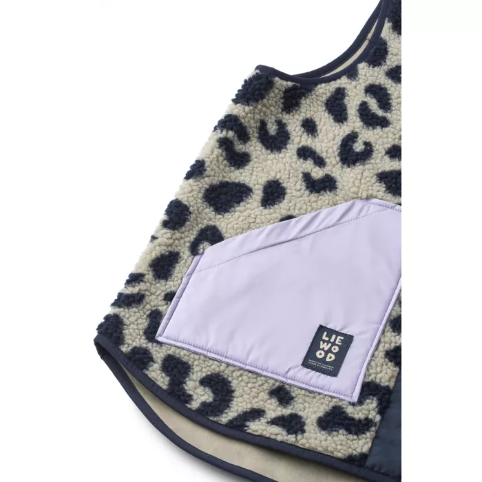 Vesta din material teddy Nilu - Mega leo / Mist mix - Liewood