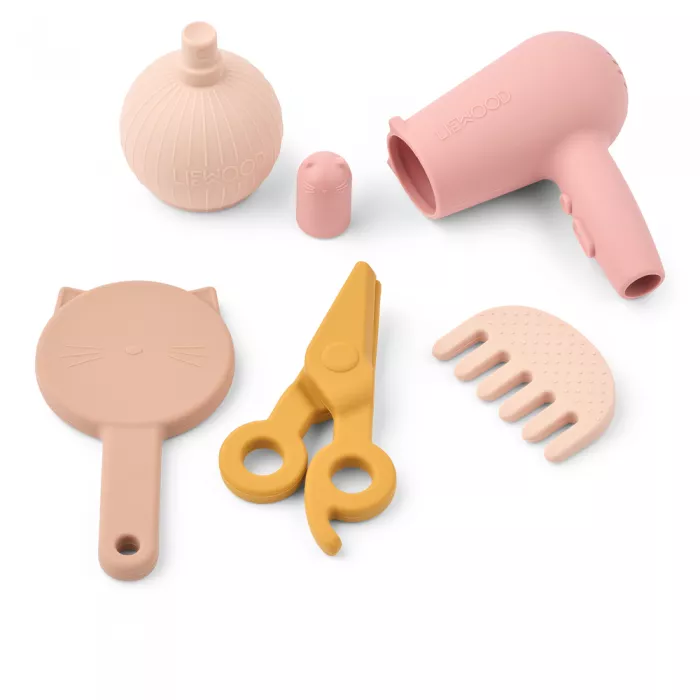 Set de coafor din silicon pentru papusi Ellery - Pale tuscany multi mix - Liewood