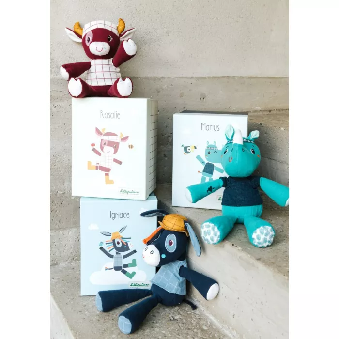Jucarie din bumbac organic in cutie cadou - Vacuta Rosalie - Lilliputiens