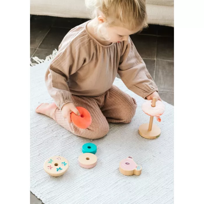 Jucarie din lemn si textil pentru stivuire - Flamingo Anais - Lilliputiens