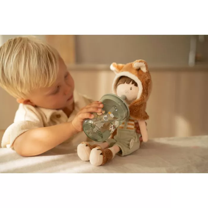 Pahar cu pai si capac - Little Farm - 250 ml - Little Dutch