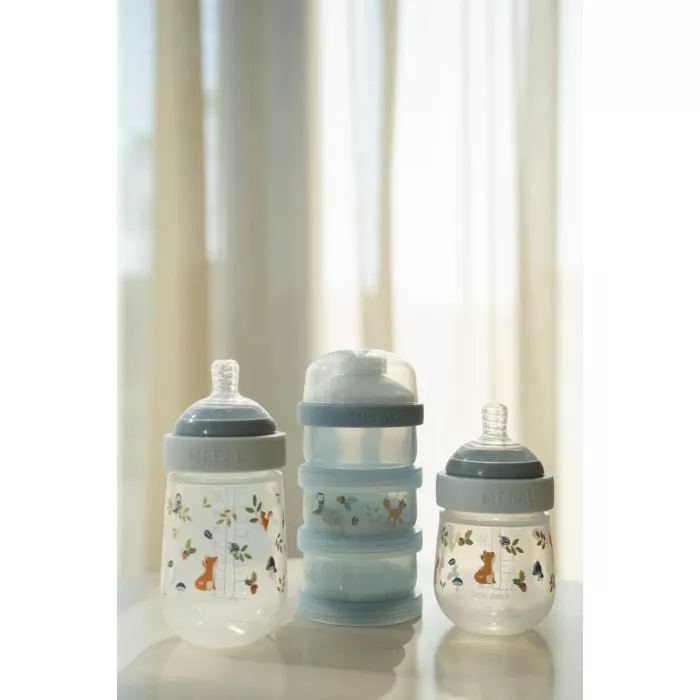 Recipiente stivuibile pentru mancarea bebelusului - set 3 bucati - Forest Friends - Little Dutch