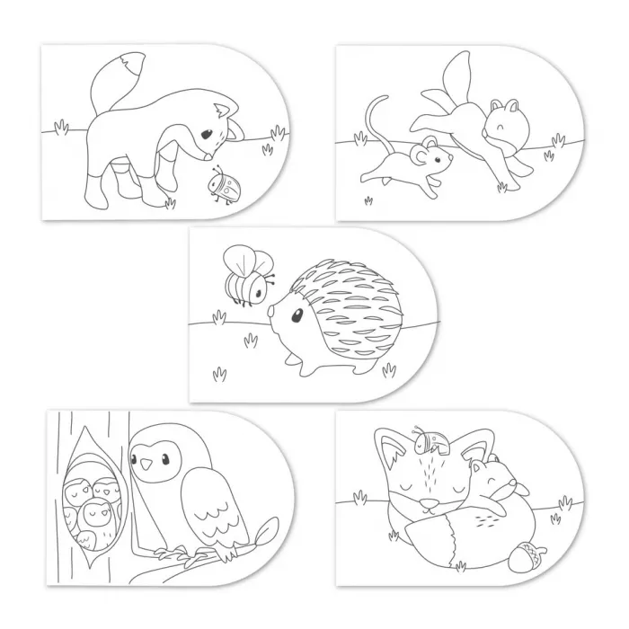 Carte pentru pictat cu acuarele incluse - Forest Friends - Little Dutch