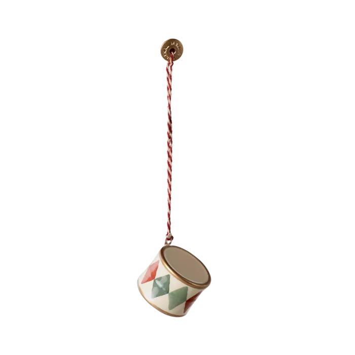 Accesorii pentru Craciun - Ornament metalic - Toba mica -  Clasic Green - Maileg