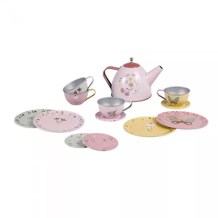 Set metalic pentru ceai - Flowers & Butterflies - Little Dutch